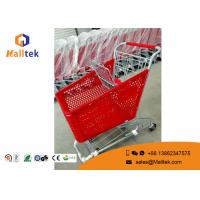 Quality Standard Plastic Supermarket Shopping Trolley Durable Structure Zinc Plated for sale