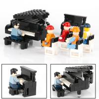 China City home accessories bricks hotel decoration grand piano musical instrument models building blocks factory