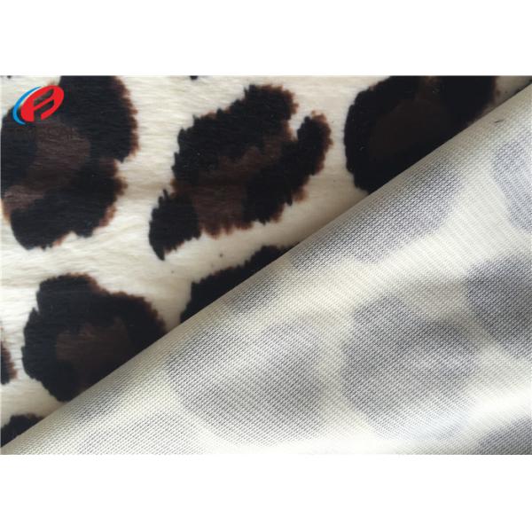 Quality Leopard Print Plush Velboa Polyester Velvet Fabric Upholstery Brushed On One for sale