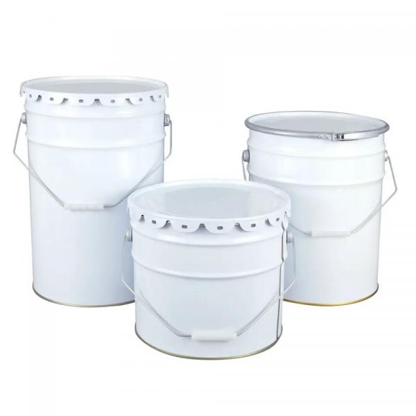 Quality Metal Tinplate Chemical Pails 1 Gallon To 6 Gallon Round for sale