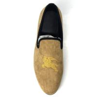 Quality Fashion Embroidered Mens Velvet Loafers , Slip - On Velvet Shoes Mens for sale