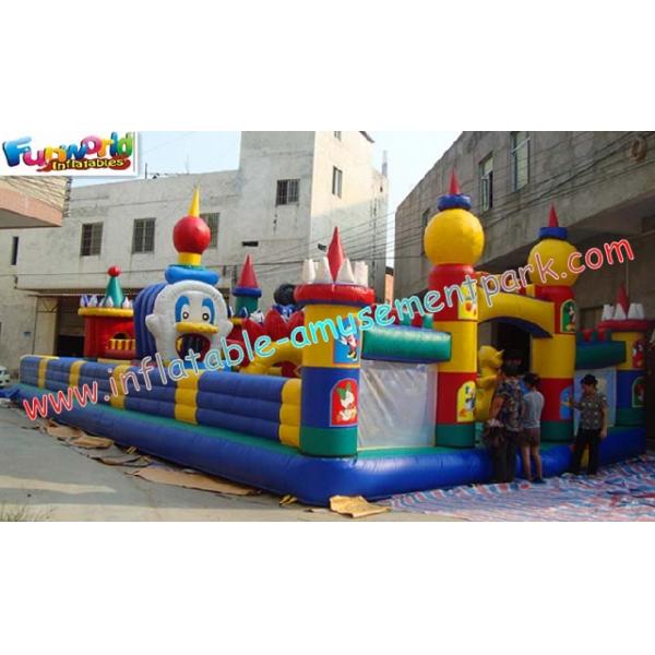 Quality OEM Safety Inflatable Amusement Park Play Structures 14L x 7W x 5H Meter for sale