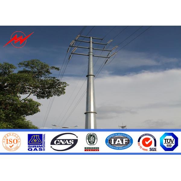 Quality 66 Kv Steel Electrical Power Pole / Transmission Pole High Steel Yield Strength for sale