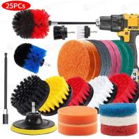 China 25 Pieces 310g Electric Drill Brush Set For Floor Toilet And Carpet Cleaning Brush for sale