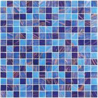 china Sea blue with gold line glass mosaic mix pattern swimming pool mosaic tile