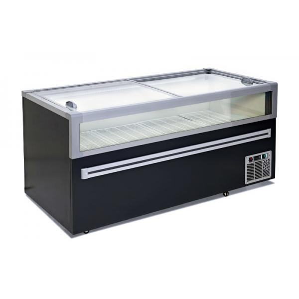 Quality Top Two Sliding Glass Door Chest Freezer Static Cooling Straight unit Restaurant supermarket convenience store for sale