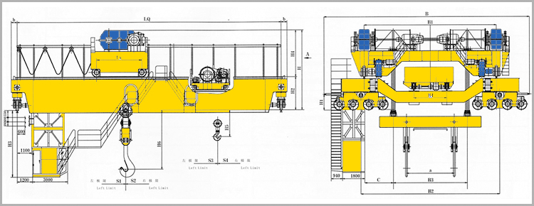 Steelmaking Metallurgical process Industrial Overhead Crane for Steel Scrap Ladle Teeming Tundish Charging CCM Casting Foundry