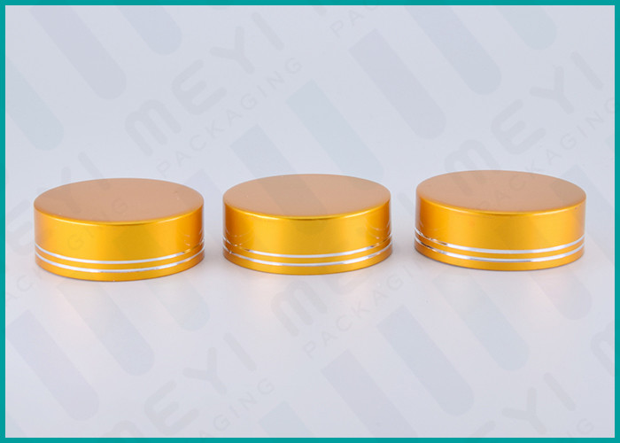 China Matt Gold Lined Aluminum Screw Top Caps 38/410 For Health Care Products Containers factory