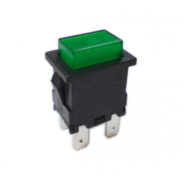 Quality Taiwan Electrical Push Button Switch, 21*15mm, ON-OFF, Green Illuminated for sale