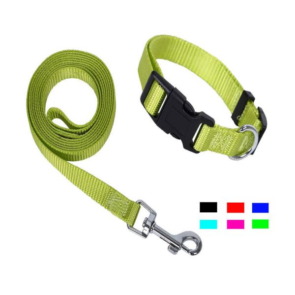 Quality Woven Logo Harness Leash Set Nylon Soft Pet Dog Collar Multiple Colour for sale