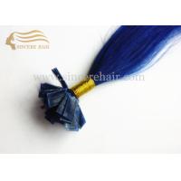 China 22 Bule Color Silk Straight Remy Hair Extensions Pre-Bonded Flat-Tip Hair 1.0 Gram For Sale factory