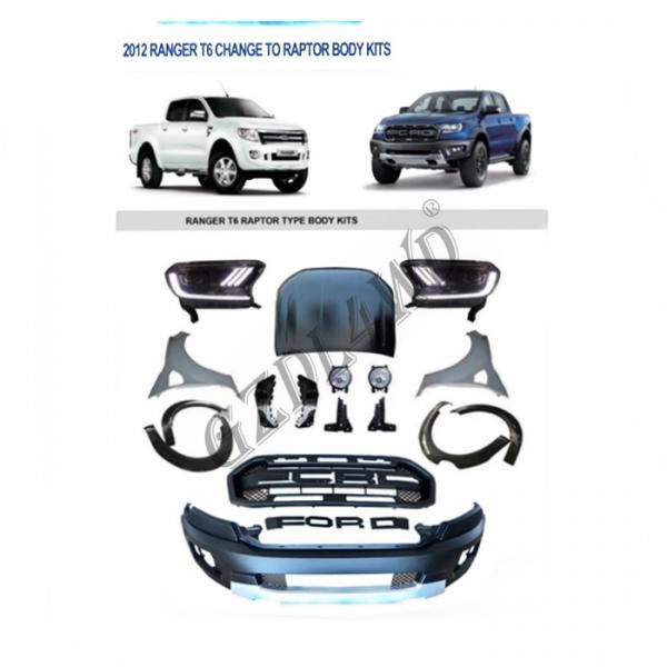 Quality Ford Ranger T6 Upgrade Bumper Body Kits For Ford Ranger Raptor 2018 2019 for sale