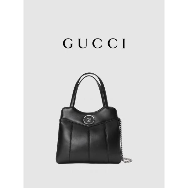 Quality Leather Palladium Tone Gucci Tote Mini Classic Silhouettes for sale