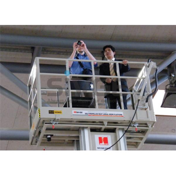 Quality Aluminum Mast Type Self Propelled Aerial Lift 6m For 2 Persons 480KG Capacity for sale