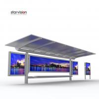 China Advertising City Light Bus Stop Shelter Galvanized Steel For Media Solution factory