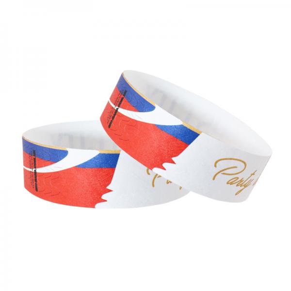 Quality Custom Logo Tyvek Paper Wristbands For Access Control Sequential Numbering for sale