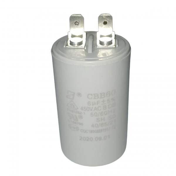 Quality CBB60 450V 6.0mfd Water Pump Motor Capacitor With ±5% Tolerance for sale