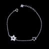 China Girl Silver Cubic Zirconia Bracelet 925 Charming Jewelry With Two Stars Design factory