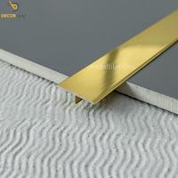 China Polish Gold 25mm Aluminium Tile Edge Trim T Molding Floor And Wall Divider Strip factory
