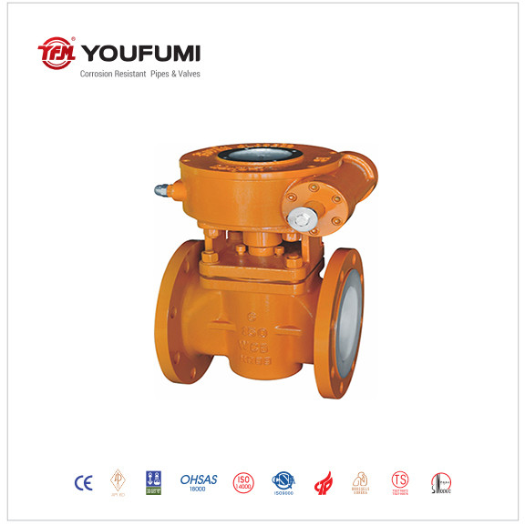 Quality Manual PFA Lined Plug Type Control Valve Chemical Use Corrosion-Proof for sale