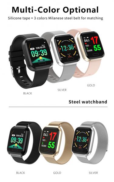 Auto Focus Blood Pressure Smartwatch , Bluetooth Touch Screen Wrist Watch