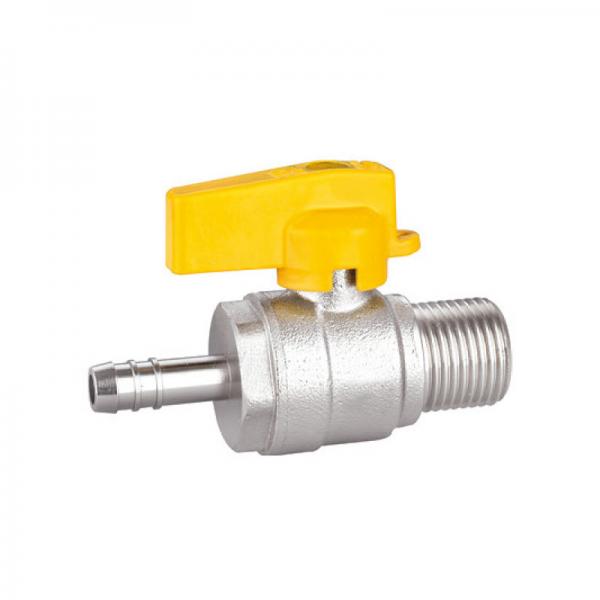 Quality Smooth Brass Gas Ball Valve With Hose Connector X Male PTFE Seal Valve for sale