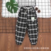 Quality Full Length Casual Girls Grid Pattern Pants 42cm To 68cm for sale