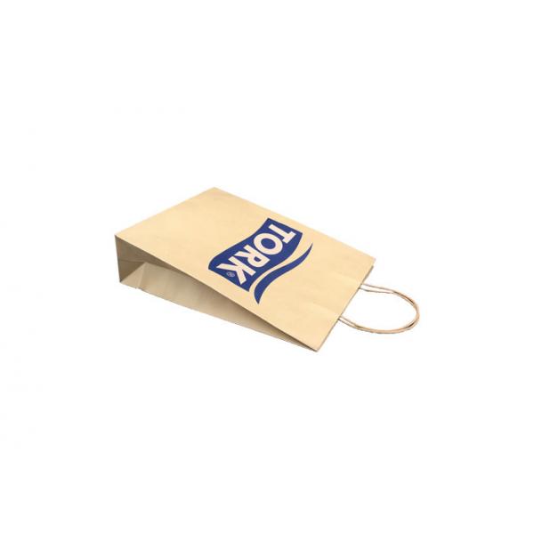 Quality Natural Eco Paper Packaging / Mini Brown Paper Gift Bags With Handles for sale