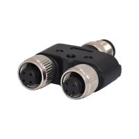 Quality M12 Waterproof Connector A Coding 4pins 5pins Circular Female Y Type Assembly for sale