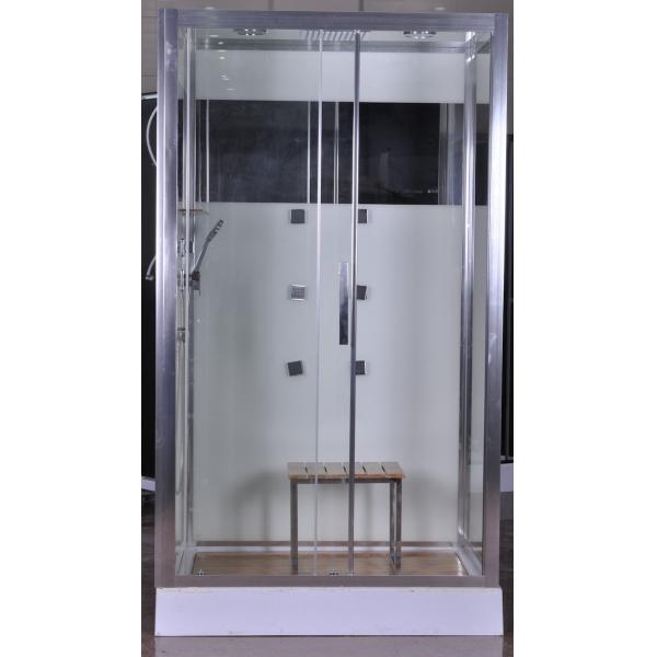 Quality 1200x800x2150mm Rectangular Shower Cabins With Bamboo Seat for sale