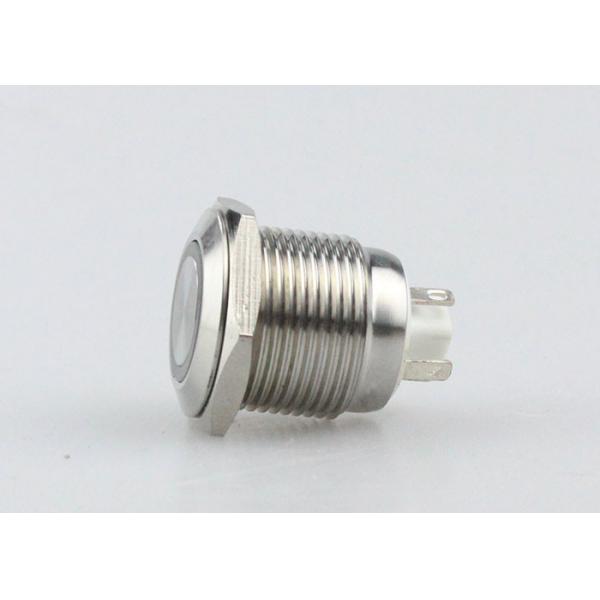 Quality 12V 24V LED Panel Mount Push Button Switch , 1NO 16mm Momentary Push Button for sale