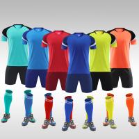 China Blue Orange Yellow Sublimation Soccer Shirts Breathable Quick Dry  Jersey Football Set factory