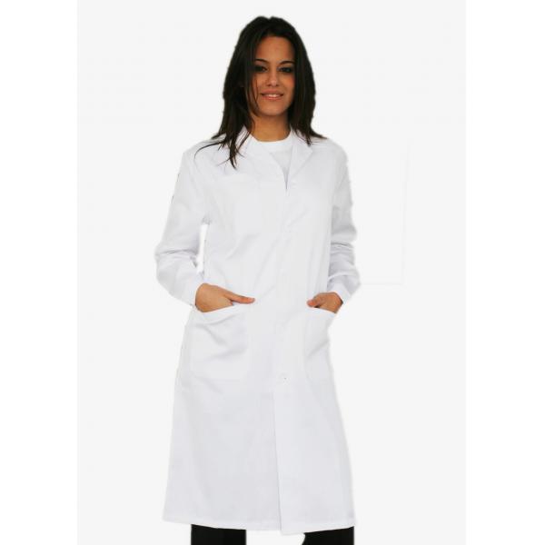 Quality Classic Slim Fit Medical Work Uniforms White Lab Coat In Poplin And Super Twill for sale