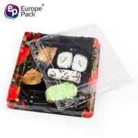 China arrival take away cheap plastic fresh seafood package sushi serving tray factory