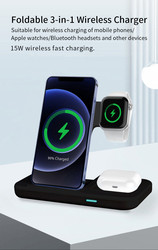 Quality Smart Fast Charge Docking Station , 3in1 Fast Wireless Charger For Airpods 15w for sale