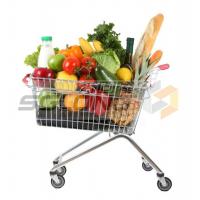 Quality Unfolding Colored Supermarket Shopping Trolley Baskets for sale