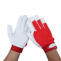 China Red Sheepskin Argon-Arc Welding Work Safety Protection Wear Resistant Pierce Resistant Garden Protective Gloves factory