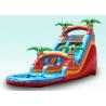 China Red Tropical Kids Garden Water Slide With Pool , Blow Up Water Slide Backyard Inflatable Water Slide factory
