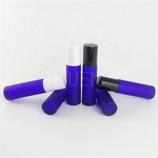 Quality Leak Proof Roller Perfume Bottles 5ml Matte Black With Metal Ball Lid for sale