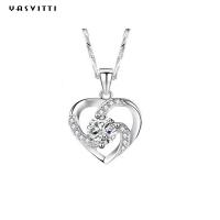 Quality 210mm 0.15oz 14k Gold Gemstone Crystal Necklace Festival Silver Heart Pendant for sale