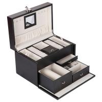 China Handled Luxury Jewelry Box Durable Easy To Take With Many Compartments for sale