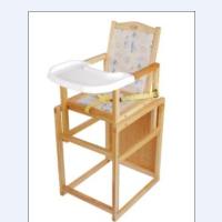 China Foldable Wood Babies High Chairs with Desk , Safety Baby Dinner Chair factory