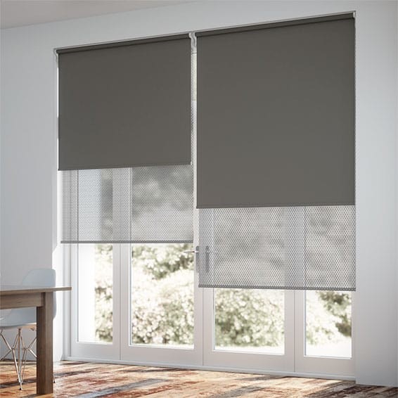 Quality Manual Fabric Modern Grey Roller Blinds For Indoor Office Windows OEM ODM for sale