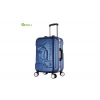 China Embossed ABS PC Travel Luggage Bag With Aluminium Frame for sale