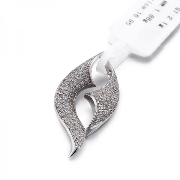 Quality Symmetry Conch 925 Silver CZ Pendant 1.88g Womens Silver Pendant Necklace for sale