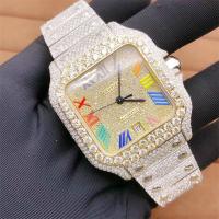 China 41mm Tester Moissanite Watch Tester D Color  Santos On Wrist factory