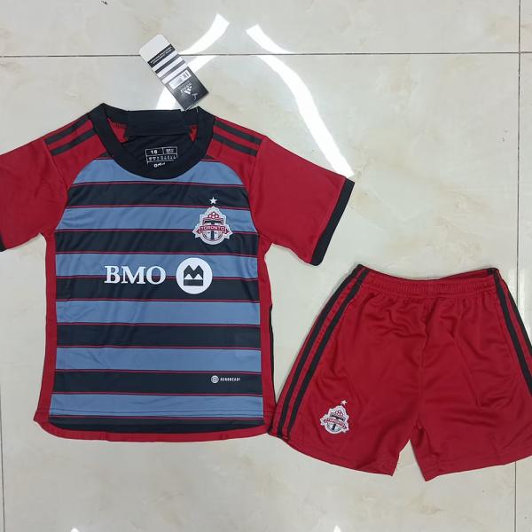 Quality Red Kids Soccer Jerseys Custom Name Football Shirts for sale