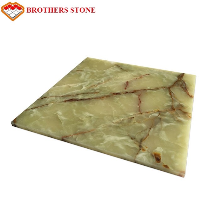 China 2018 light green onyx stone green onyx marble slab price with big size factory