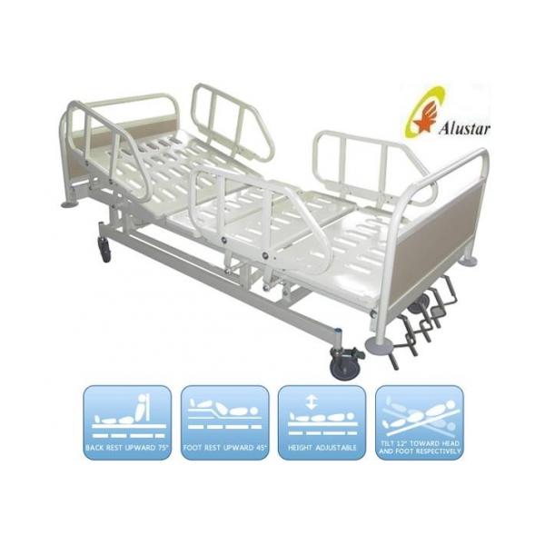 Quality 5 Function Metal Side Rail Medical Hospital Beds Manual Crank Bed (ALS-M501) for sale