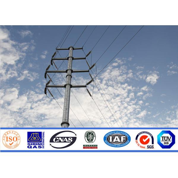 Quality 18m 240kv Metal Transmission Line Electrical Power Pole For Steel Pole Tower for sale
